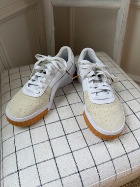 Puma White Low-Top Leather Sneakers